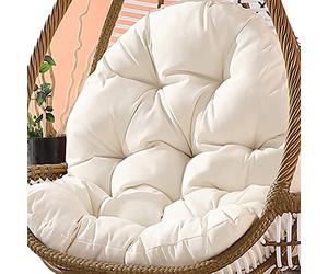 Premium Egg Chair Swing Cushion Soft and Thick Hanging Basket Chair Pad for Outdoor Indoor Garden Cream Color