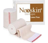Premium Elastic Bandage Wrap (3” Wide, 2 Pack) - Nexskin Latex Free Athletic/Medical Compression Bandages Hook & Loop Fasteners at Both Ends - Lifetime Washable & Reusable USA Grown Cotton Bandage