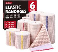 Premium Elastic Compression Sleeve 2" x 2" 2" x 3" 2" x 4" Cotton Latex Free Velcro Straps Both Ends Lymphedema Wrap for Legs, Ankle, Knee, Abdomen, Body 6
