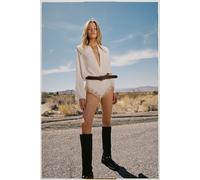 Premium Embroidered Collar Shirt NastyGal Cream 12