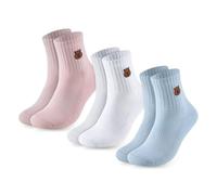 Premium Embroidered Panda Bamboo Crew Socks for Women | Seamless, Cushioned, Breathable, Cute, Cosy | 3 Pairs | UK 4-8