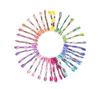 Trimits Stranded Cotton Embroidery Thread Variegated Rainbow Colours (36 x 8m Skeins)