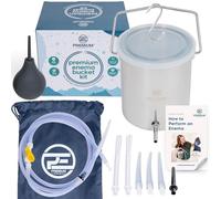 Premium Enema Stainless Steel Enema Kit for Colon Cleanse - 2 Quart Bucket with 6.75 Foot Hose, 7 Tips for Men and Women