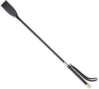 Premium Equestrian Riding Crop, Compact 12 Inch / 30cm Black Faux Leather Horse Training Whip, Lightweight Short Anti-Slip Grip, for Trail Riding Paddling