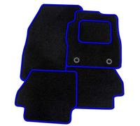 Premium Exact Fit Tailored Black Mat + Blue Trim Carpet Car Floor Mats