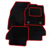 Premium Exact Fit Tailored Black Mat + Red Trim Carpet Car Floor Mats