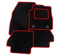 Premium Exact Fit Tailored Black Mat + Red Trim Carpet Car Mats