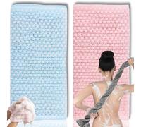 Premium Exfoliating Shower Towel - Ultra-Soft Body Scrubber for Deep Cleansing, Quick-Dry Design Perfect for Travel, Gym & Home Spa - Gentle on Sensitive Skin (Couple's Set：2pc)
