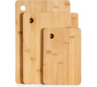 Premium Extra-Thick Wooden Chopping Boards - 3 Piece Natural Organic Bamboo Chopping Board Set, 33x22cm / 28x22cm / 22x15cm - Ideal for Carving Meat, Cutting Vegetables, Cheeses and Bread