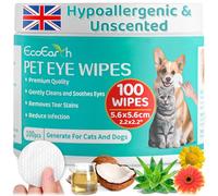 Premium Eye Wipes for Dogs & Cats - 100 Pcs - Pet Eyes Cleaning Pads to Remove Tear Stains, Crust & Discharge - Perfect for Pets Daily Care - Helps with Itching & Dryness - Pre-Soaked & Disposable