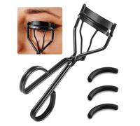 Premium Eyelash Curler with Silicone Refill Pads, Professional Lash Curler for All Eye Shapes, Long Lasting Lifted Lashes, No Pinching or Pulling, Ergonomic Design