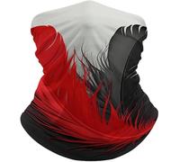 Premium Face Cover,Red And Feather,Bandana Durable Neck Scarf for Women Sports Climbing 26X30cm