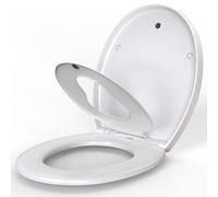 Premium Family Toilet Seat Urea Formaldehyde Soft Close Toilet Seat with Detachable Child Seat, Magnetic Toilet Lid with Quick Release and Adjustable Hinges, O Shape Toilet Seats for Toddlers Adults