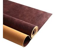 Premium Faux Leather Upholstery Fabric 1.2mm Thickness,Waterproof Upholstery Leather Distressed Bark Fabric(Dark Brown,Pre-Cut 72"x54")