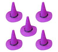 Premium Felt Witch Hat & Broom Set - Lightweight Durable Halloween Craft Supplies for Kids Adults Costume Parties, DIY Decorations, Witch-Themed Events - 2-Piece Accessory Kit with Decorative