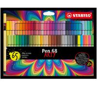 Premium Fibre-Tip Pen - STABILO Pen 68 - ARTY - Pack of 65 - Assorted Colours