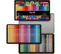 Premium Fibre-Tip Pen - STABILO Pen 68 - ARTY - Tin of 66 - Assorted Colours