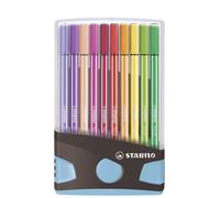 Premium Fibre-Tip Pen - STABILO Pen 68 - ColorParade in Anthracite/Light Blue -