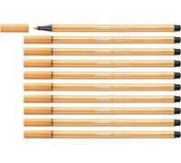 Premium Fibre-Tip Pen - STABILO Pen 68 - Pack of 10 - Neon Orange
