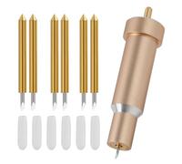 Premium Fine Cut Blade + Casing, Suitable for Cricut Maker 3, Explore Air, Air 2, 6 Blades Made of Tungsten Steel 30° 45° 60°, Accessories for Plotter, Compatible with Cricut Blade, Knife, Gold