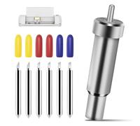 Premium Fine Cut Blade with Case, Replacement Blades Compatible with Cricut Explore Air/Air 2/Maker 3, Maker 3 with 2 30° Blades and 2 60° Blades (Silver)