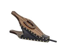 Premium Fireplace Bellows 46 cmx15cm, Black Leather, 3D Carved Horseshoe, Tool for Wood Stove, Great Tool for Firepit, BBQ, Camping, Real Leather, Hand Made fire Blower, Perfect Gift