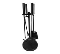 Premium Fireplace Tool Set - Milan, Paris, Warwick & Waterloo Coal Bucket - Durable Fire Companion Set with Poker, Brush, Shovel, Tongs (5Pc Paris Fireplace Set - Black)