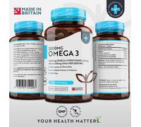Omega 3 2000mg Fish Oil - 660mg EPA/440mg DHA High Dose - Brain Heart Joint Care