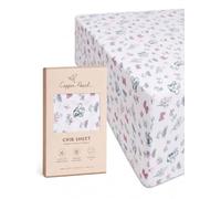 Premium Fitted Knit Crib Sheet/Toddler Sheet "Minnie Mouse's Bowquet" by Copper Pearl