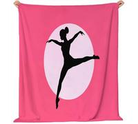 Premium Flannel Thermal Warm Blankets 150x200 cm - Super Soft Cozy Geometric Dancer Throw, Pink Fluffy Blanket for Couch Sofa Bed and Travel