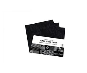 Premium Flocked Suede Paper, 12" x 12", Pack of 10 (Black)