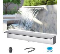 Premium Flush-Mounted Stainless Steel Waterfall Spout - 56" Outdoor/Indoor Spillway for Pools & Ponds, Customizable Size, Elegant Silver Finish, Ideal for Home & Commercial Use