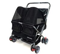 Premium Foldable Double Pet Stroller for Small Medium Dogs Cats - Convenient Two-Animal Cart Carriage Ideal for Easy Travel and Outdoor Adventures - by Pet Stroller