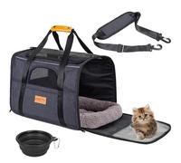 Premium Foldable Lightweight Cat & Dog Carrier with Removable Mat - To