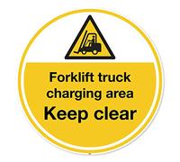 PREMIUM Forklift charging area Floor Safety Marker - LAMINATED Anti-slip Vinyl Sticker - Wearhouse Factory Hazard Safety Signs