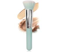 Premium Foundation Brush for Liquid Makeup, Flat Top Makeup Brush for Blending, Buffing & Stippling, Blue Handle