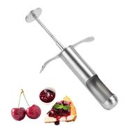 Premium Fruit Corer, Stainless Steel Cherry Seed Remover Red Dates Hawthorn Seeds Removing Tool Reusable Grapes Seeds Removing Tool Kitchen Gadgets Effortless Pit Removal and Labor Saving, Silver