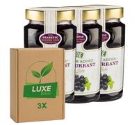 Premium Fruit Preserve - Blackcurrant Jam 430g - No Added Sugar - Compatible with Stute By Luxe Bitez (Pack of 3)