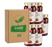 Premium Fruit Preserve - Raspberry Jam 430g - No Added Sugar - Compatible with Stute By Luxe Bitez (Pack of 5)