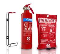 Premium FSS UK 1 KG ABC Dry Powder Fire Extinguisher with Fire Blanket | BSI KITEMARKED, CE Marked, Ideal for Homes Boats Kitchen Workplace Offices, Cars Vans Warehouses Garages Hotels Restaurants