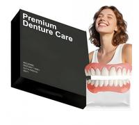 Premium Full Denture Set,Soft & Comfortable False Teeth Set,Silicone Dentures Full Mouth,Temporary Dentures for Women and Men,Dental Silicone Reline Kit,Easy to Use,Wide Application,Portable Design