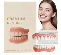 Premium Full Denture Set,Soft Denture Reline Kit,Silicone Reline Denture Set,Dentures False Teeth Set for Adults,Elaborate Design,Comfortable and Adjustable,Material Safety,Comfortable and Natural