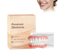 Premium Full Denture Set, Upper & Lower Silicone Dentures, Moldable False Teeth for Women & Men, At-Home DIY Kit, Soft & Comfortable, Fix Smile in Minutes (1Set)