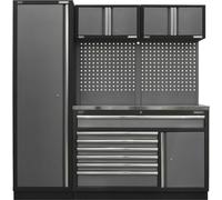 Premium Garage Storage System With Stainless Steel Work Surface - 1960mm X 460mm X 2000mm