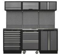 Garage Storage System - 2040 x 460 x 2000mm - 38mm Stainless Steel Work Surface