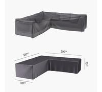 Platinum AeroCover for L-Shape Lounge Set Strong Lightweight | Corner Sofa Protective Cover Waterproof Rip-Stop Polyester | Breathable Cover Garden Seating Set Fade Resistant W300xD300xH70cm