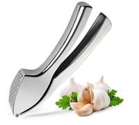 Premium Garlic Crusher, Heavy Duty Kitchen Garlic Press, Efficiently Squeezes Garlic & Ginger Skins No Need to Peel, Rust Proof &Dishwasher Safe