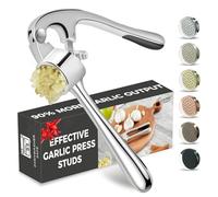 Premium Garlic Press, Professional Garlic Mincer, Easy to Squeeze and Clean, Rust Proof, Efficient Ginger Crusher - Sliver
