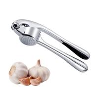 Premium Garlic Press - Super Easy to Use & Clean Garlic Crusher & Mincer - Crush Garlic & Ginger Effortlessly (No Need to Peel) - Built for Life - Strong & Durable (Silver)