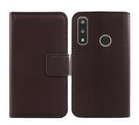 Premium Genuine Real Flip Folder Folio Leather Case For Teracube 2S / Teracube 2E / Teracube Thrive Business Phone Protection Protector Cover Skin (Dark Brown)